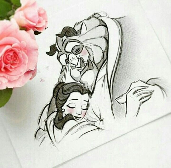 Красавица и чудовище рисунок
