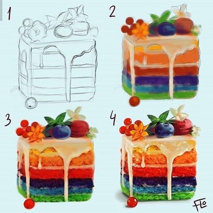 Идеи для рисунков тортика