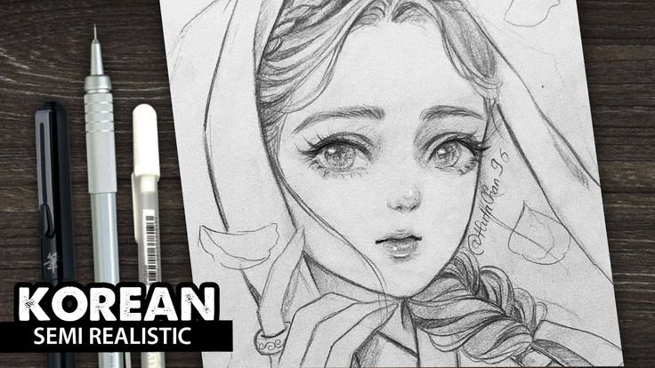 Drawing realistic anime korean
