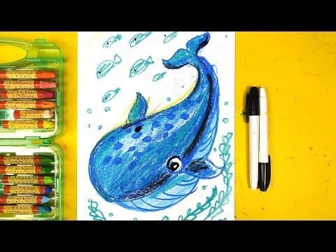 Канал рыба кит папа рисует фломастерами