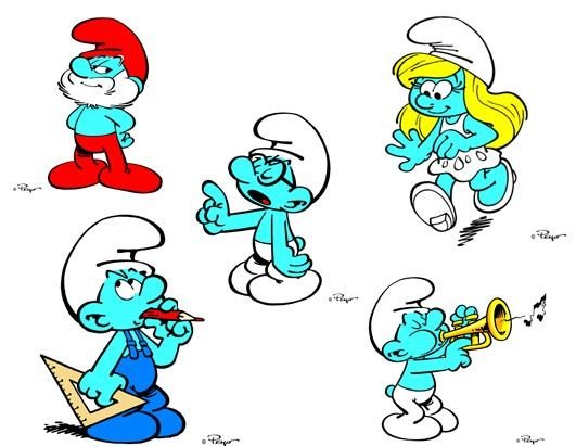 Рисунки Смурфы