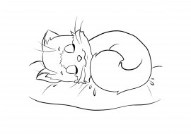 Спящий кот рисунок