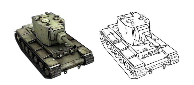 Раскраска танк кв 2