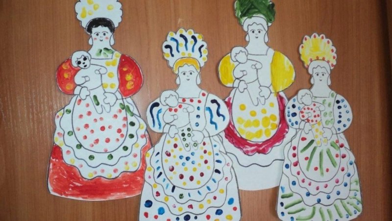 Дымковская игрушка Барыня для рисования
