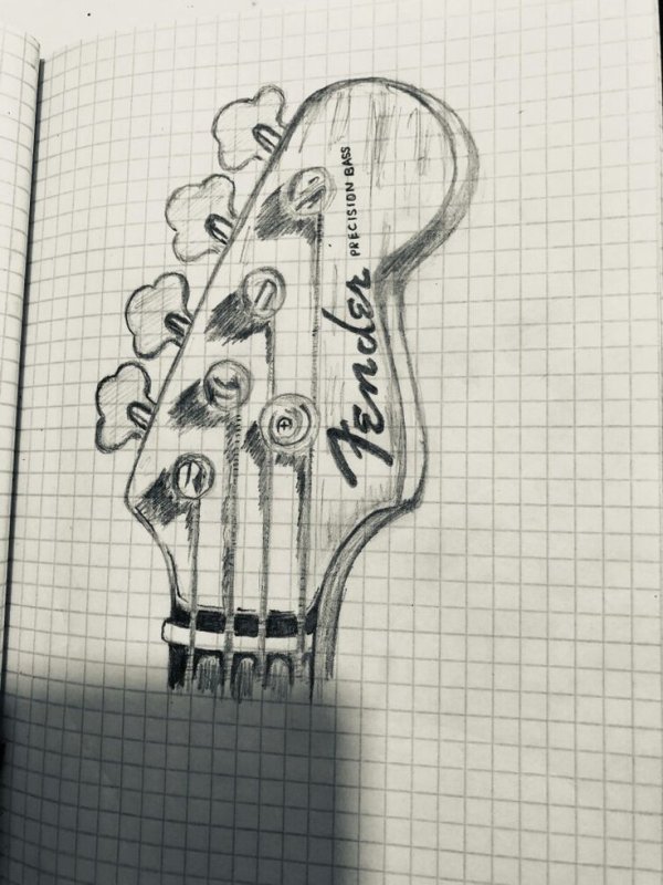 Гитара рисунок карандашом