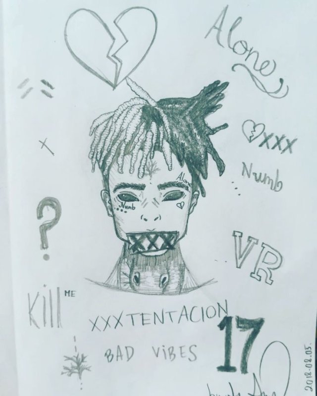 Лил пип рисунок карандашом