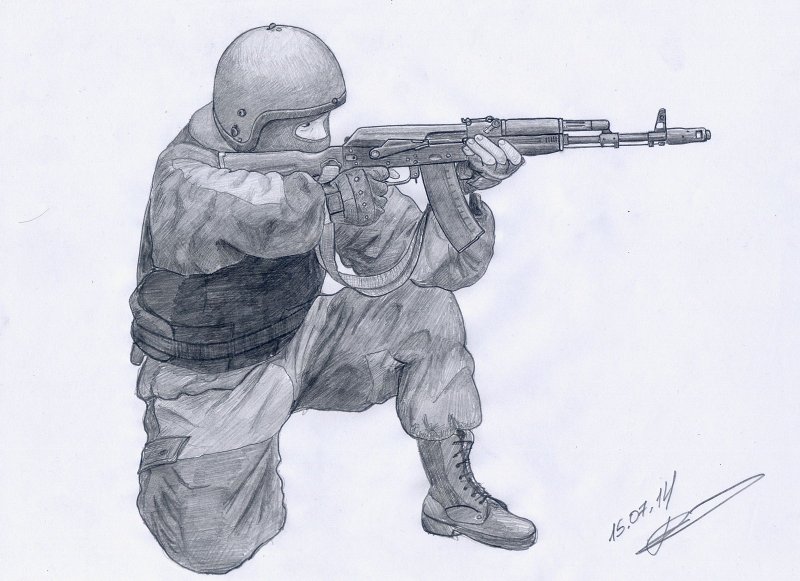Спецназ рисунок карандашом