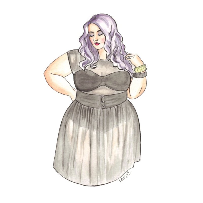 скетчи полных девушек