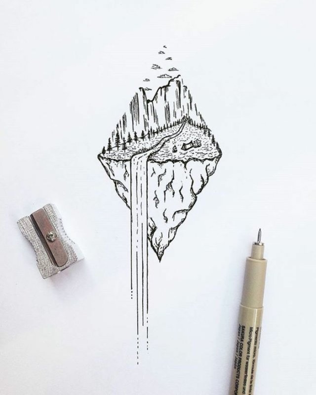Красивые рисунки черной ручкой