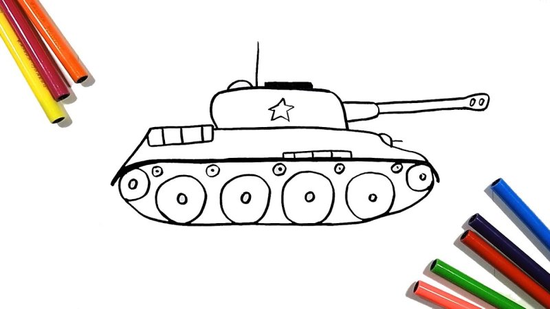 Танк т-34 рисунок