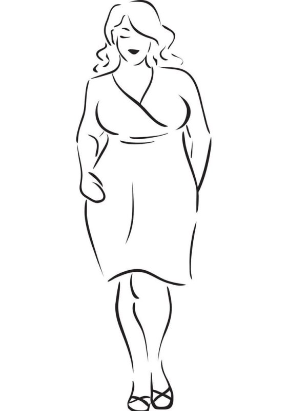 Полная женщина рисунок