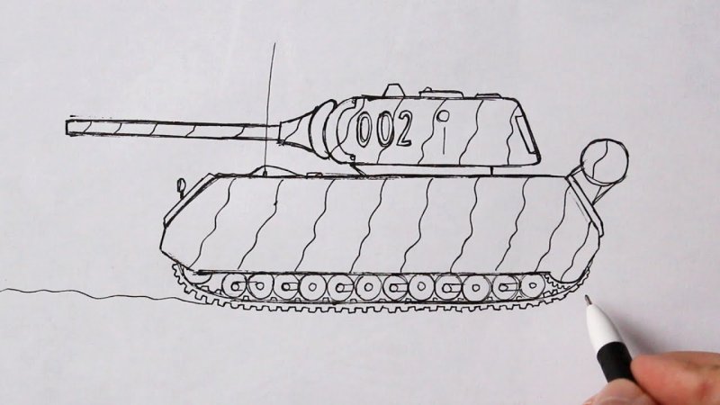 Несложный рисунок танка