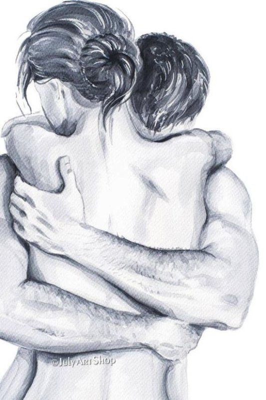 объятия рисунки