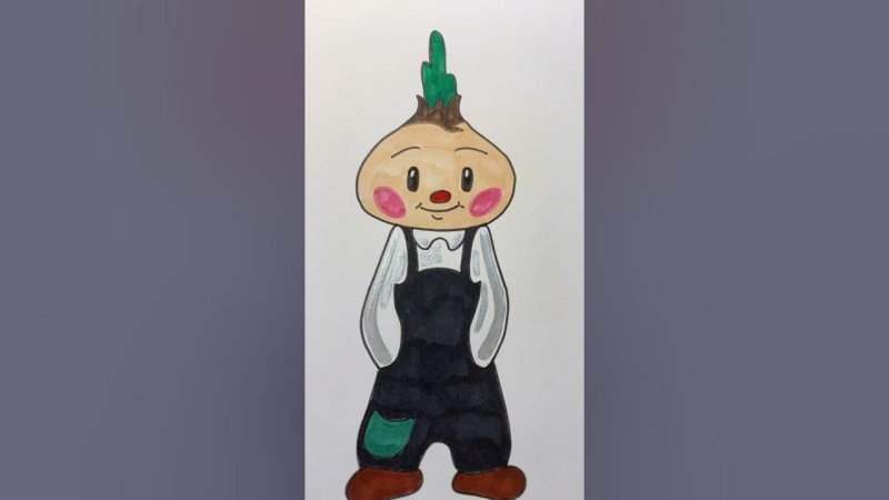 Чиполлино рисунок карандашом