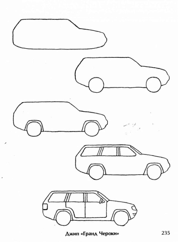 Машинка рисунок карандашом