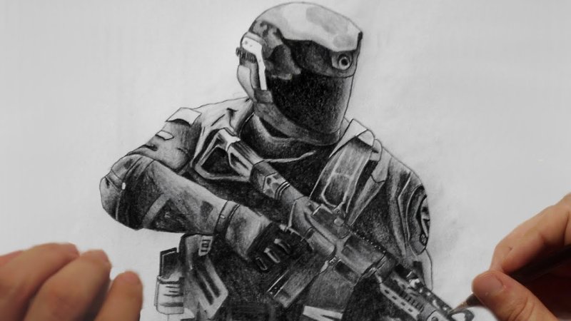Нарисовать Гоуста из Call of Duty