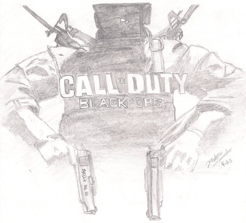 Call of Duty рисунок карандашом