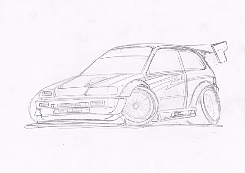 рисунки карандашом машины дрифт