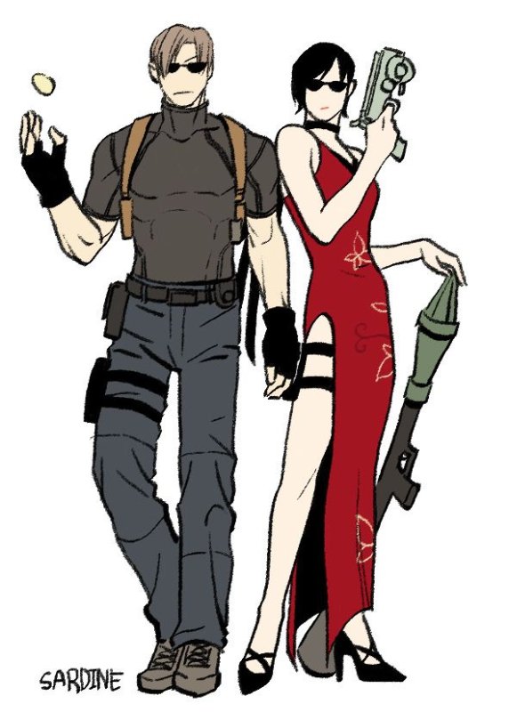 Resident Evil ада Вонг и Леон Кеннеди