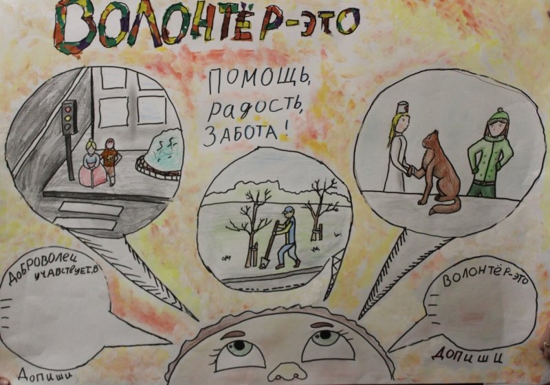Рисунок на тему я волонтер