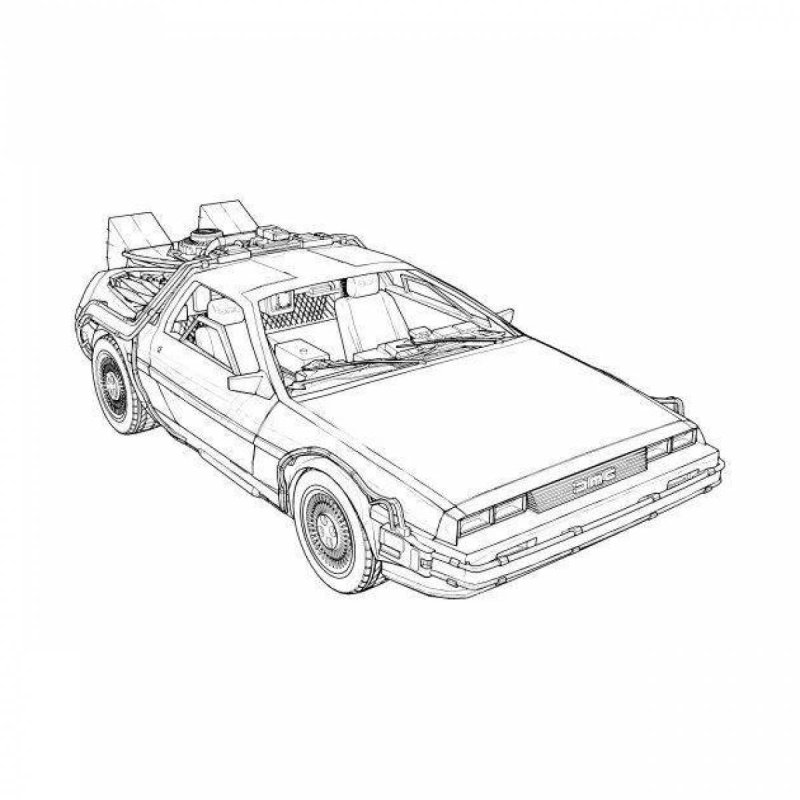 DELOREAN DMC-12 раскраска