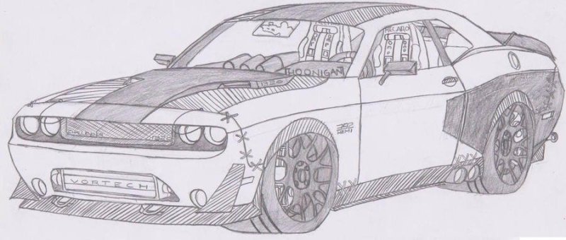 Dodge Challenger скетч