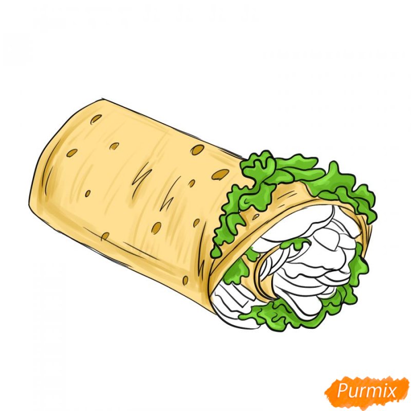 Шаурма нарисованная