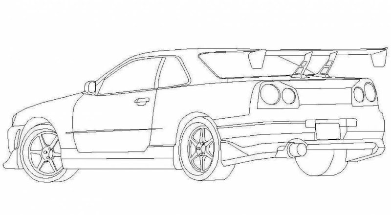 Nissan GTR r34 чертеж