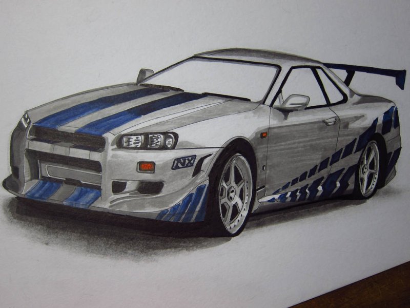 Обои Nissan Skyline GTR r34 Paul Walker