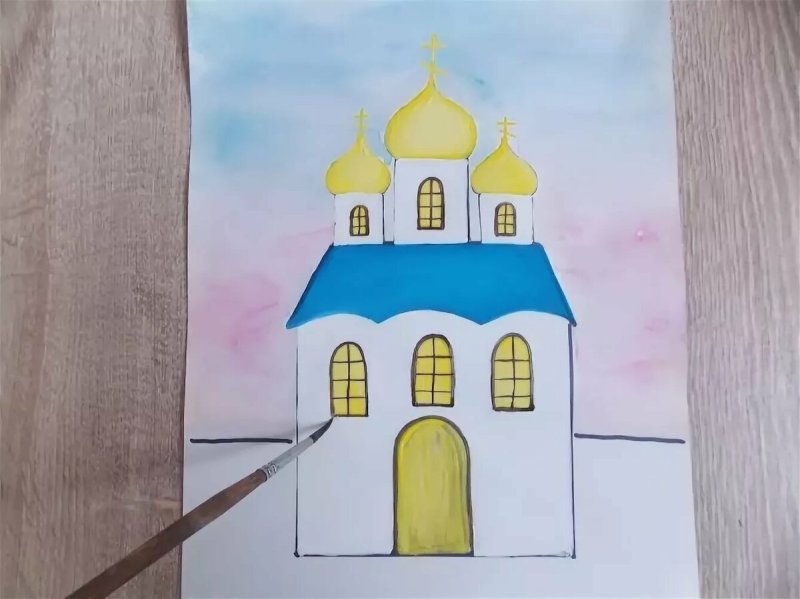 Церковь детский рисунок