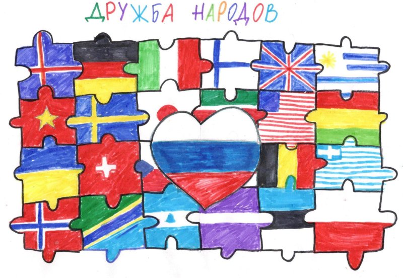 Рисунки на тему Дружба народов для детей