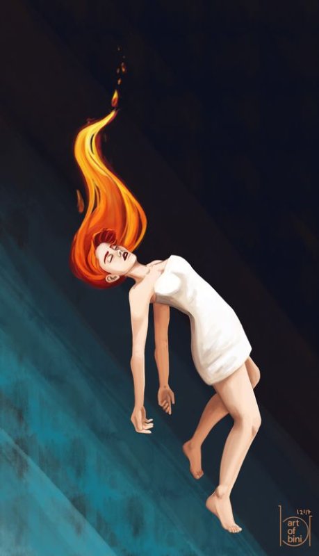 Falling girl illustration