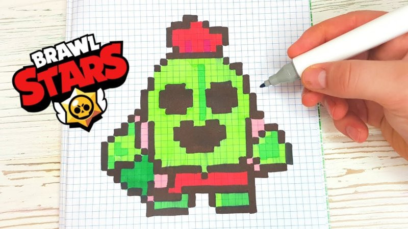 Спайк из БРАВЛ старс в клетку