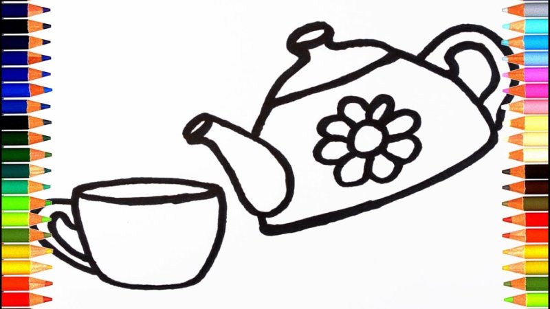 Чайник раскраска