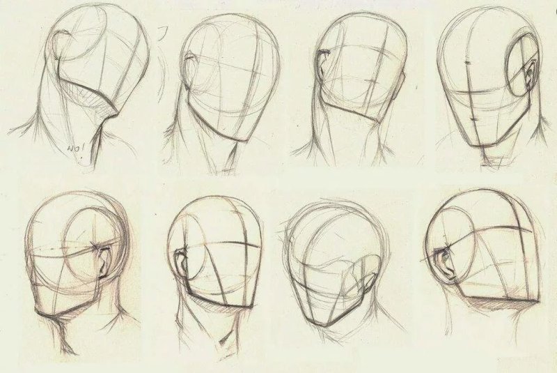 Рисование головы в разных ракурсах