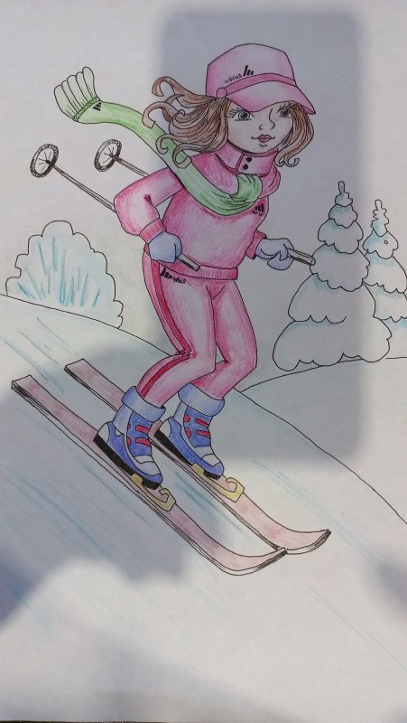 Зимний спорт рисунок