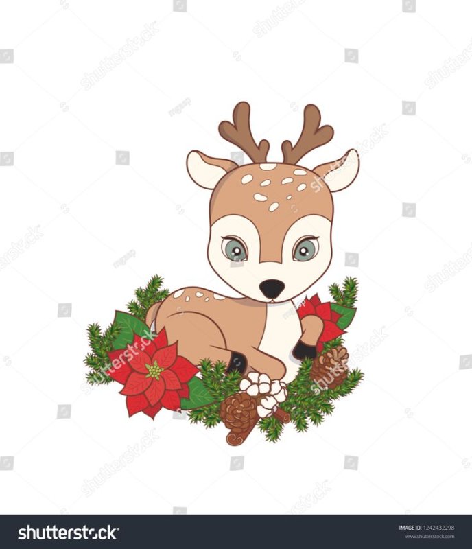 Новогодний олень в цвете