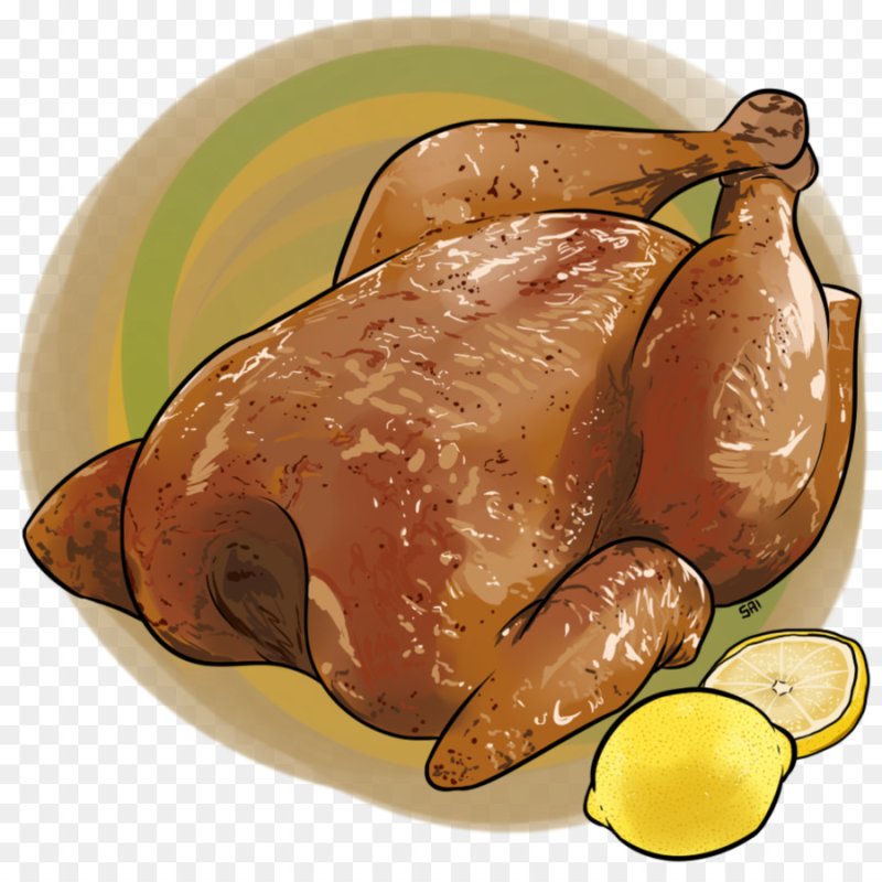 Нарисовать жареную курицу