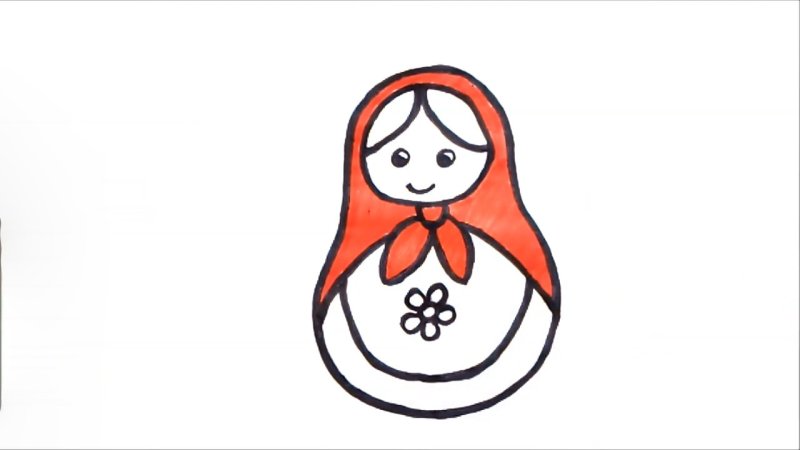 Матрёшка рисунок карандашом