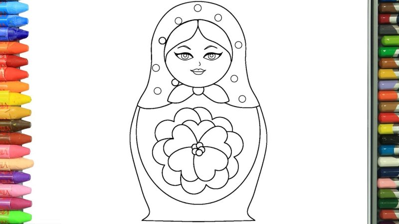 Матрешка раскраска для детей