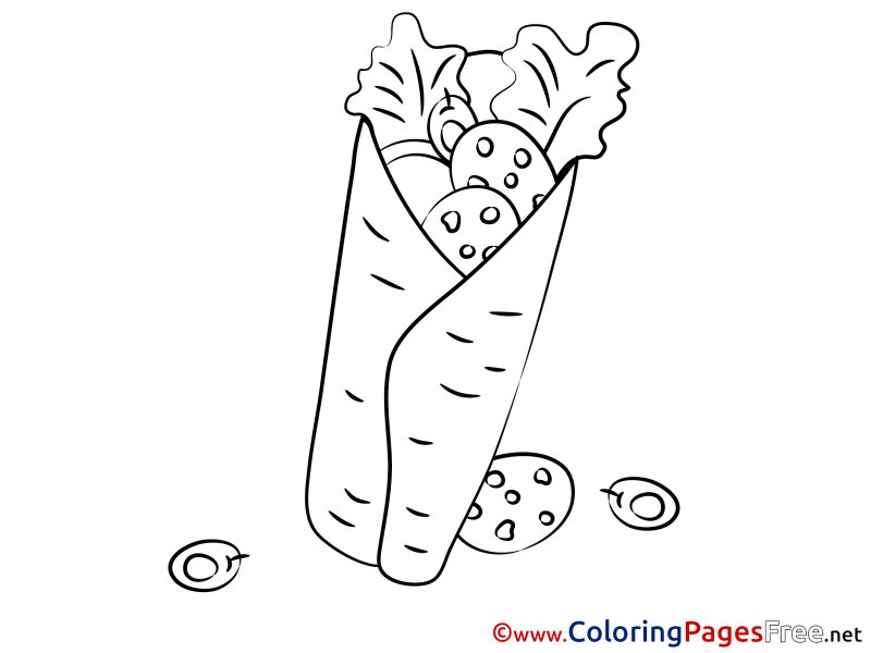 Картинки с шаурмой раскраски