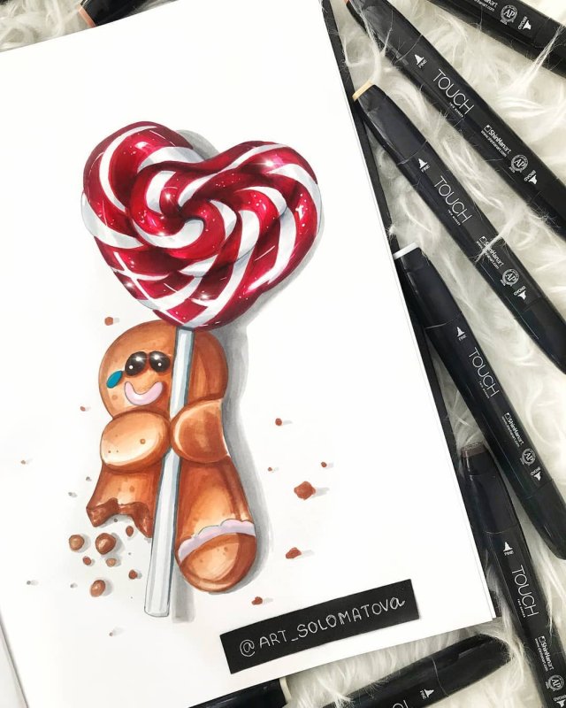 Открытка маркерами