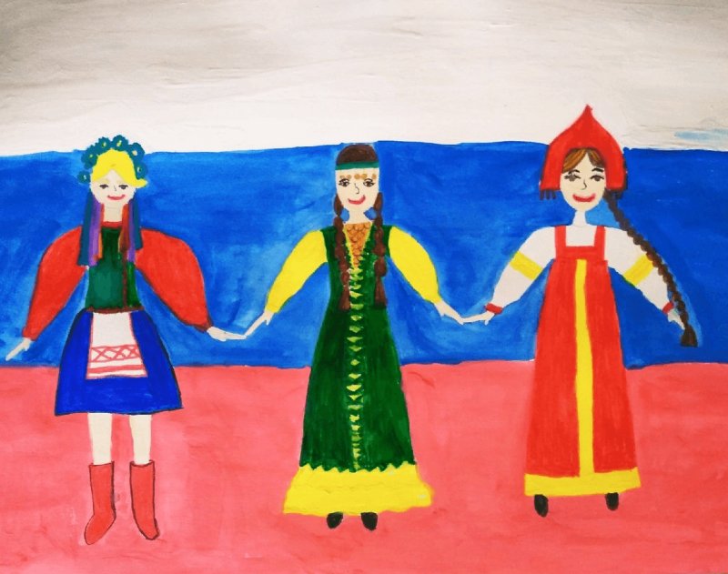 Рисование Дружба народов подготовительная группа