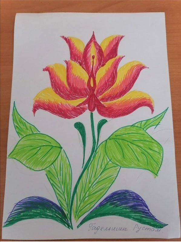 Рисунок Оленька цветочек.