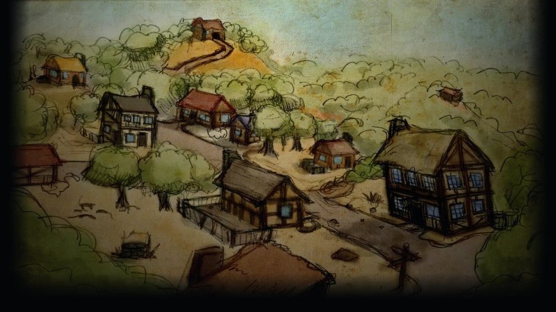 Средневековая деревня рисунок