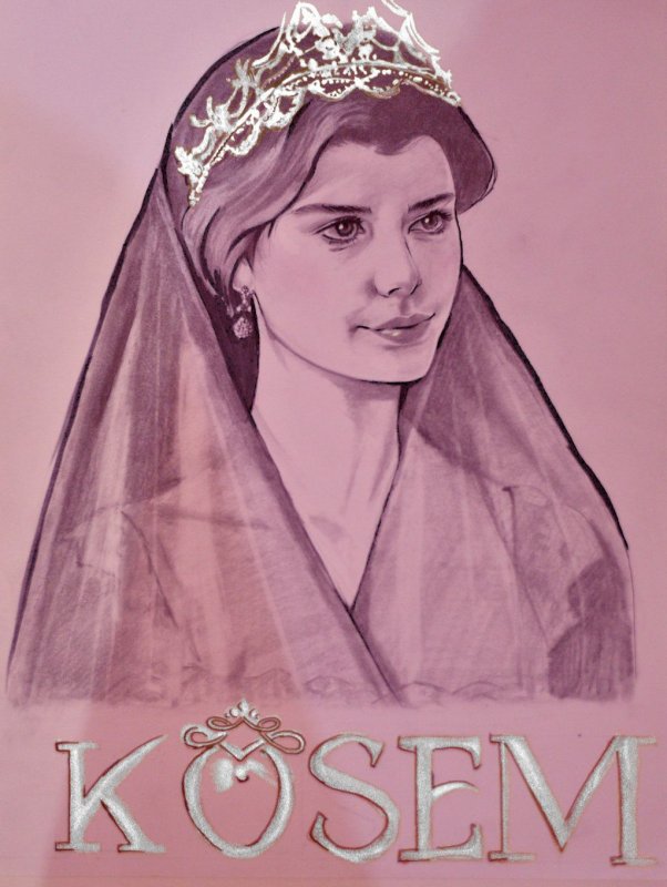 Портрет Михримах Султан карандашом