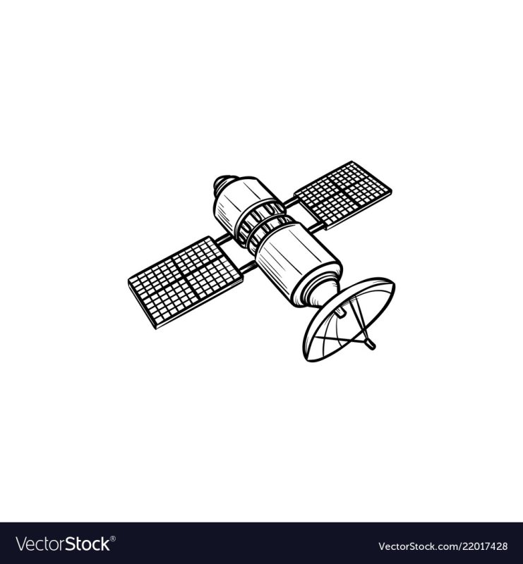 Раскраска космический Спутник