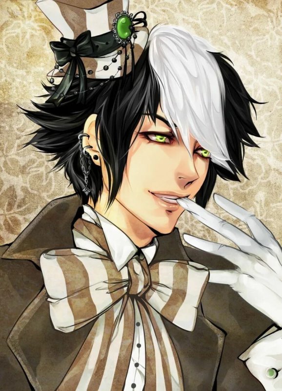 Anime paren s chorno belimi volasami