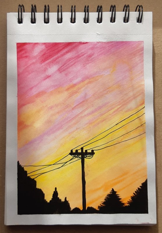 Закат рисунок