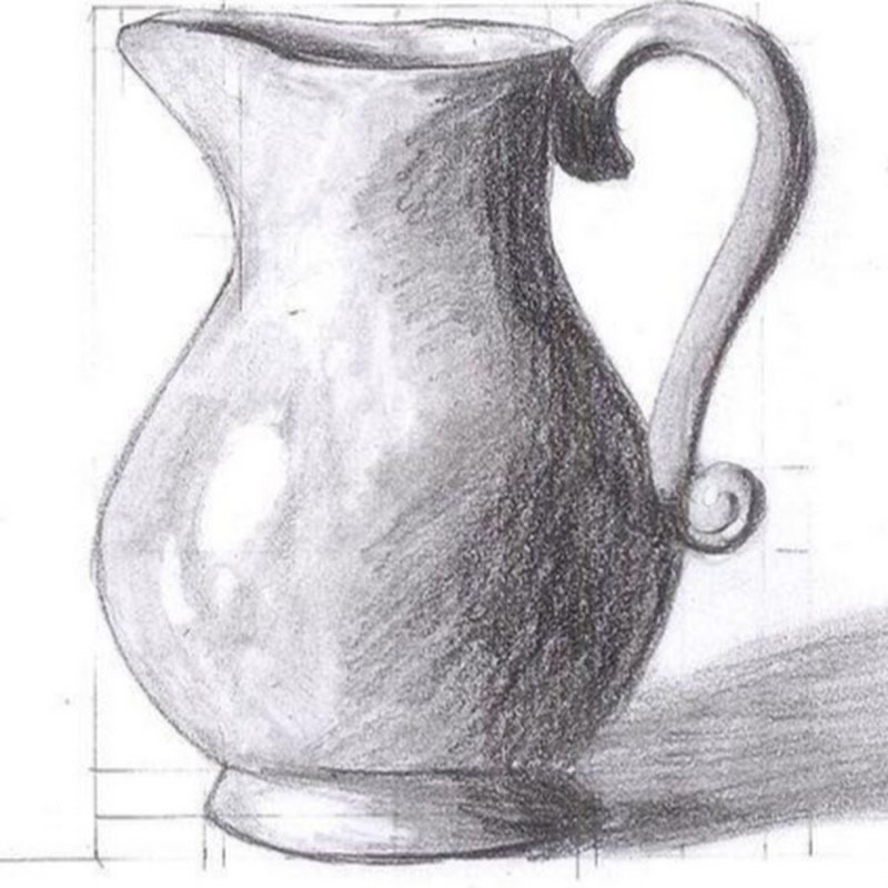 академическая штриховка кувшина